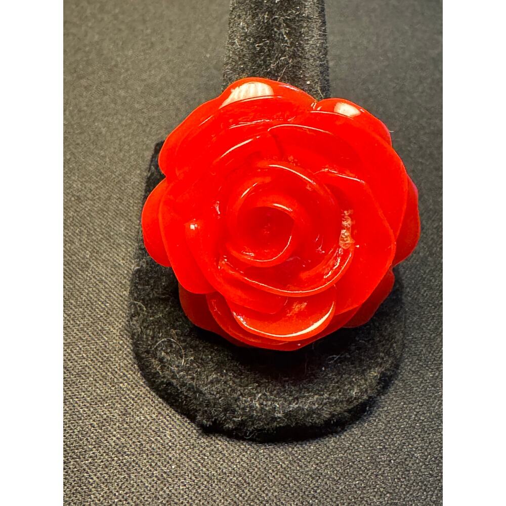 Kenneth J Lane Red Rose Ring Size 8